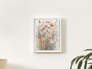 Wildflower Garden Watercolor Wall Art – Colorful Floral Botanical Print