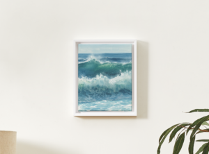Watercolor Ocean Waves Wall Art – Coastal Sea Printable Wall Art