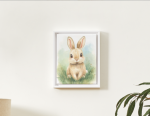 Cute Bunny Watercolor Wall Art – Soft Animal Printable Wall Art
