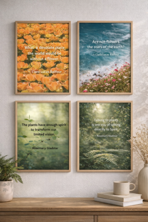Tea Wisdom — Uplifting Nature Quote Prints (Set of 4)