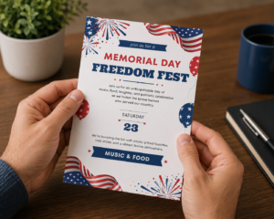 Memorial Day Freedom Fest Invitation Printable | Patriotic BBQ & Community Event Flyer Bundle | Instant Download