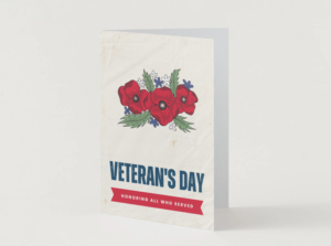 Veterans Day Greeting Card Printable | Patriotic Thank You Card for Veterans | Instant Download