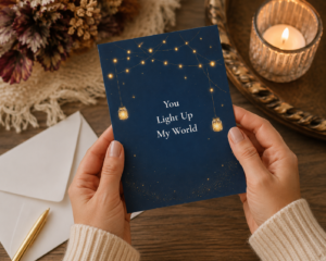 You Light Up My World Printable Love Card | Romantic Digital Greeting Card Download