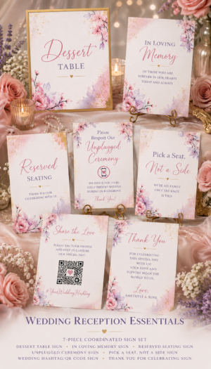 Amethyst & Rose Quartz Wedding Reception Essentials