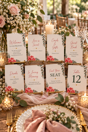 Complete your wedding day look with The Ever After Wedding Day Essentials, a coordinated 8 piece collection featuring botanical greenery, soft blush roses, and elegant details designed to match The Ever After wedding suite.