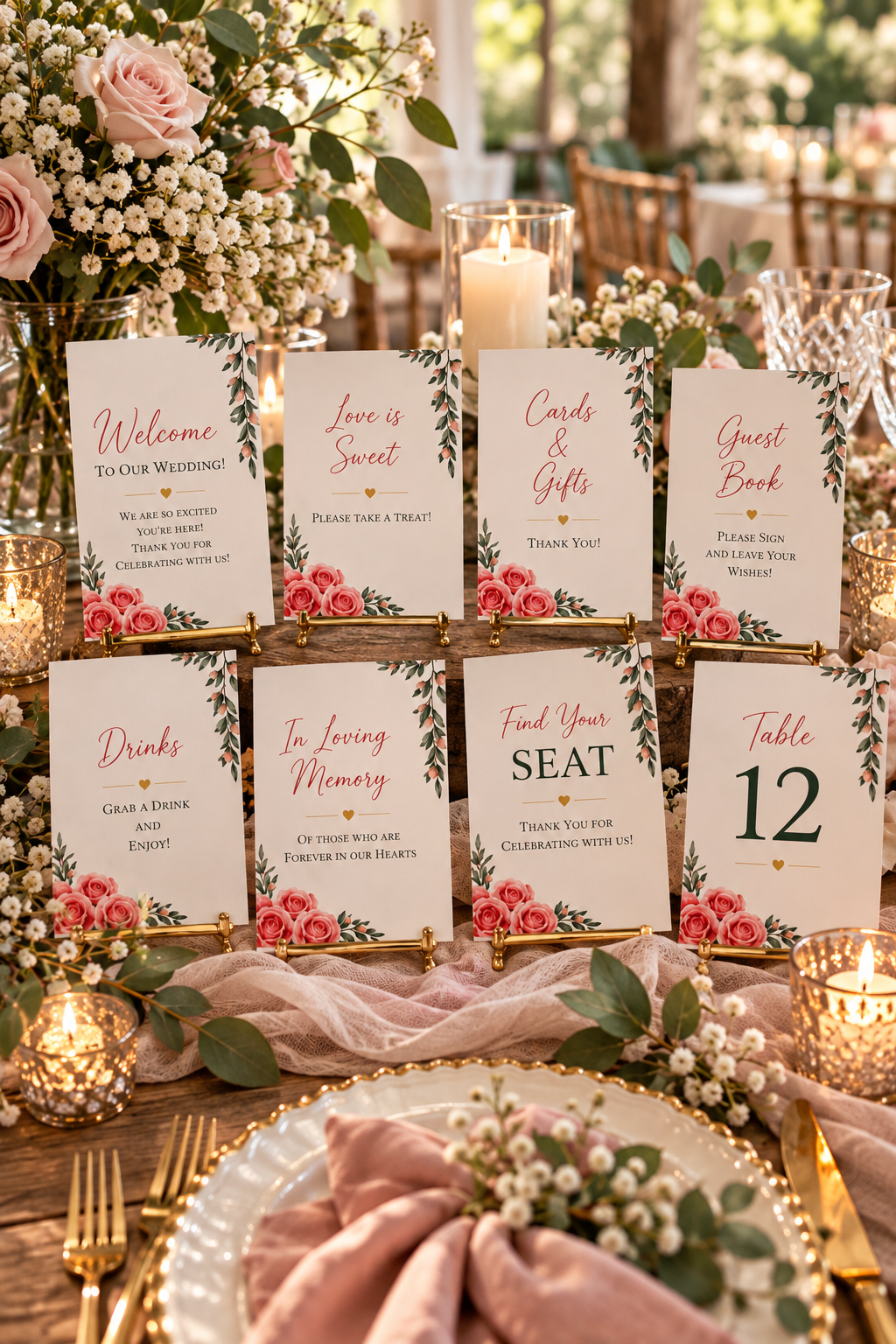 Complete your wedding day look with The Ever After Wedding Day Essentials, a coordinated 8 piece collection featuring botanical greenery, soft blush roses, and elegant details designed to match The Ever After wedding suite.