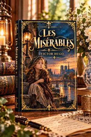 Les Miserables by Victor Hugo, elegant illustrated book cover for the Get Digital Prints Classics Collection.