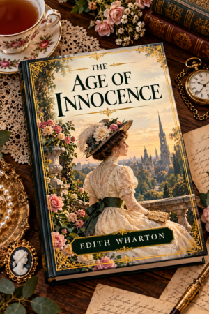 The Age of Innocence by Edith Wharton, elegant illustrated book cover for the Get Digital Prints Classics Collection.