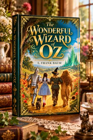 The Wonderful Wizard of Oz by L. Frank Baum, elegant illustrated book cover for the Get Digital Prints Classics Collection.