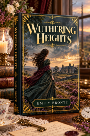 Wuthering Heights by Emily Bronte, elegant illustrated book cover for the Get Digital Prints Classics Collection.